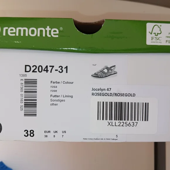 Remonte Jocelyn 47 Elegant Beaded Sandals Size 7 - Picture 3 of 9